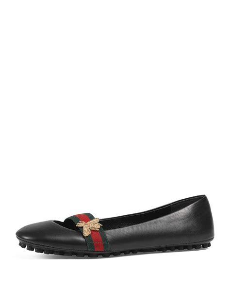 gucci ballet flats with bee|Gucci flat shoes women's.